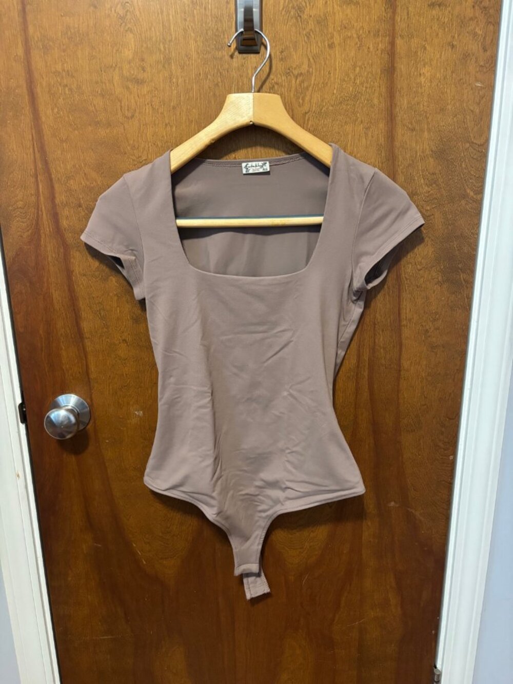 Free People Intimately Taupe Square Neck Bodysuit S